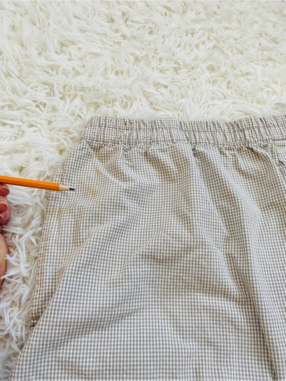 Vintage Nike Court Tennis Shorts XL Beige Gingham  Drawstring 100% Cotton Y2K